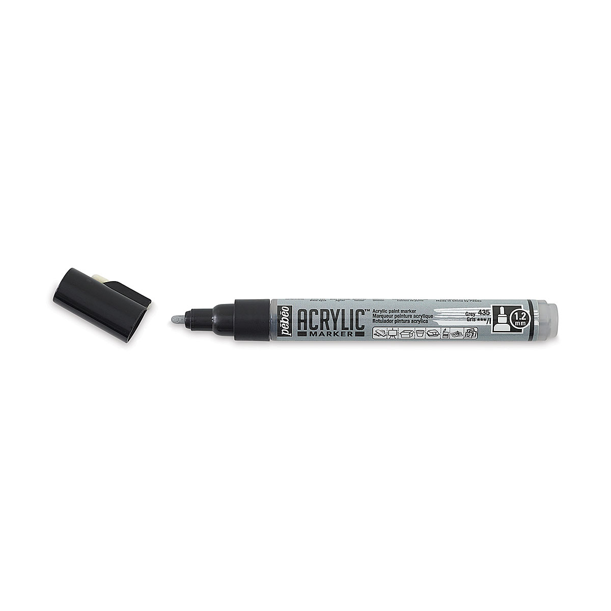 Photo of Pebeo Acrylic Marker - Grey 1.2 Mm Bullet Nib