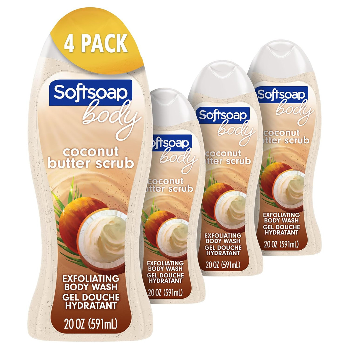 Photo of Softsoap Body Wash Exfoliating Scrub, Coconut Butter Scent - 20 Oz
