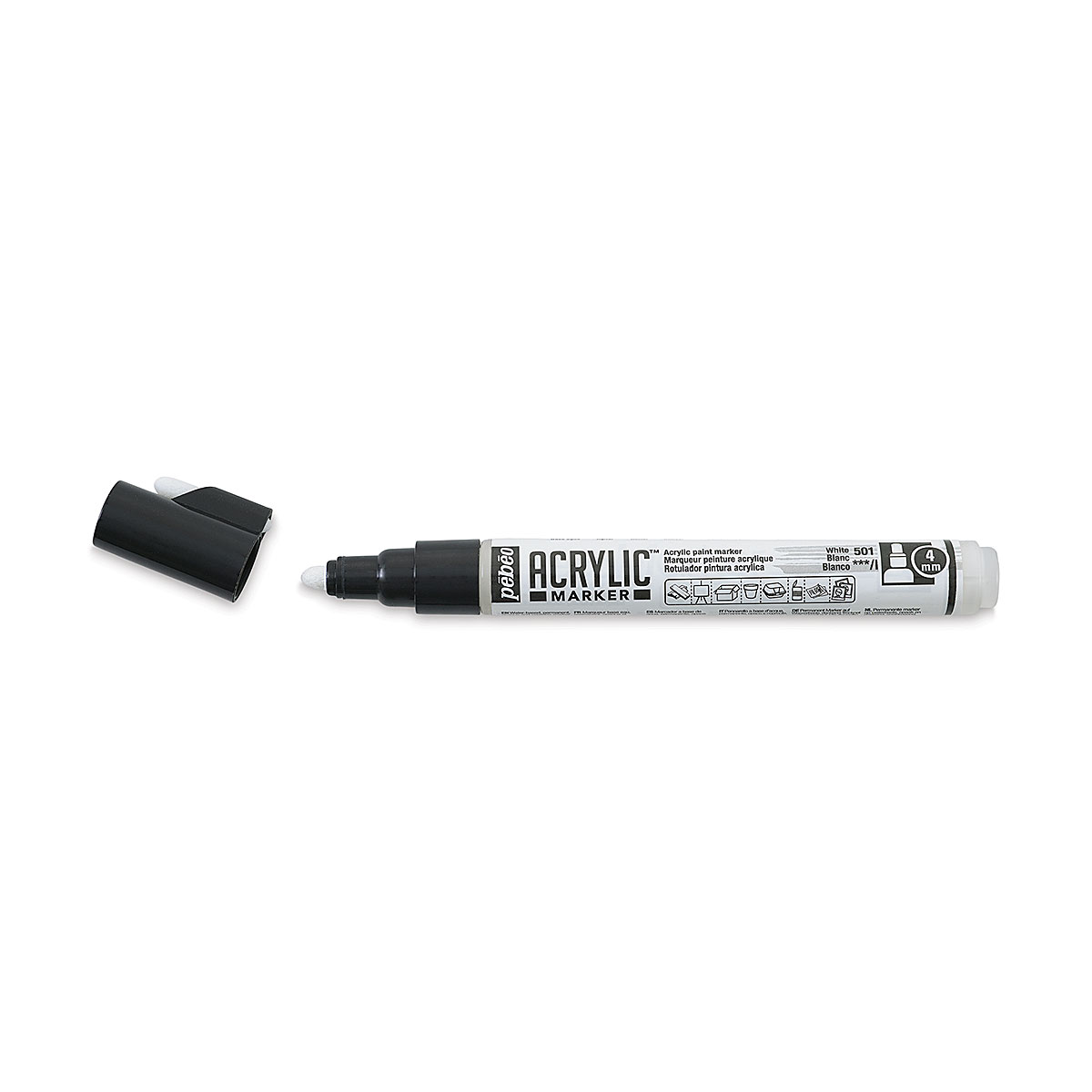 Photo of Pebeo Acrylic Marker - White, 4 Mm, Bullet Nib