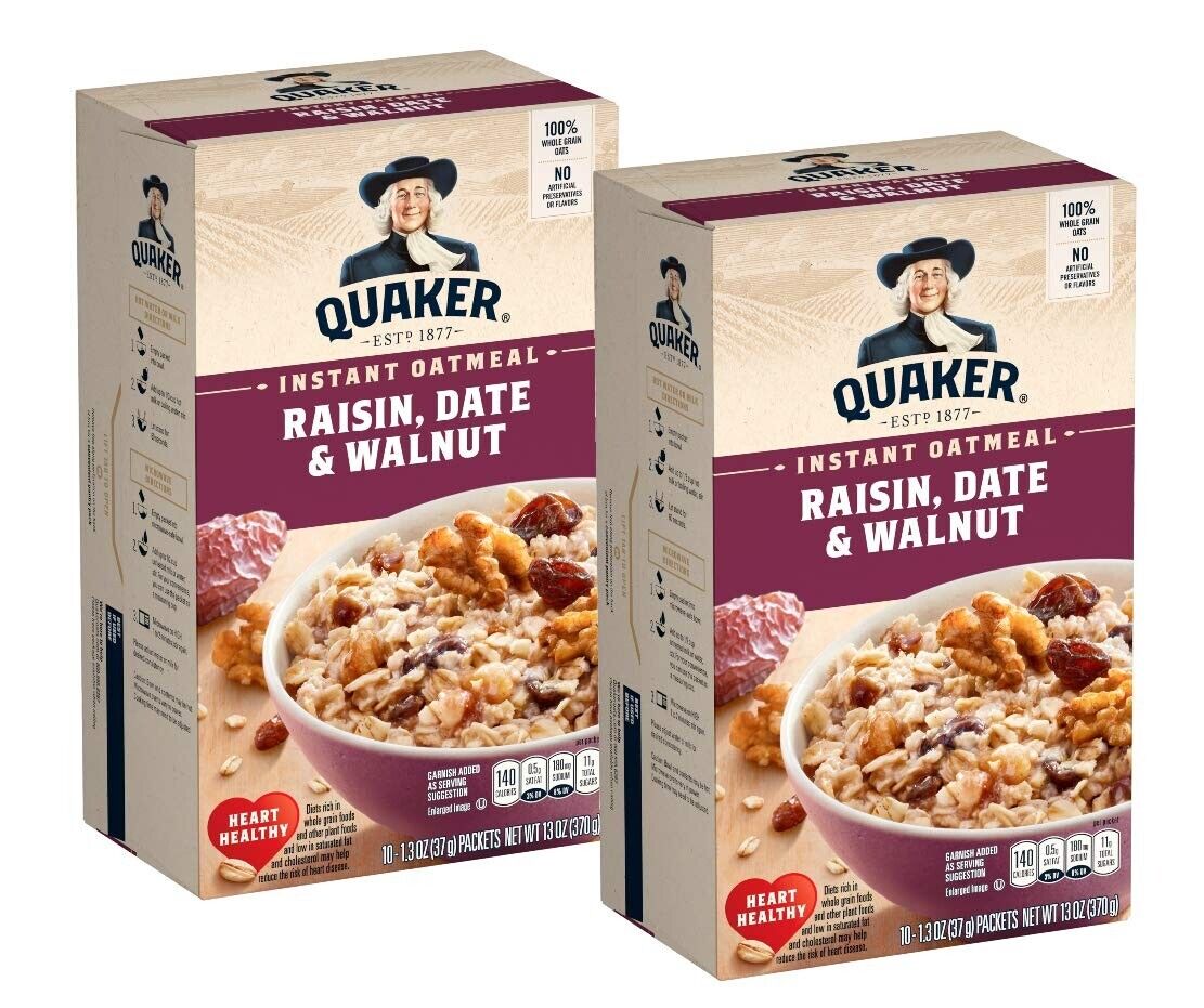 Photo of Quaker Raisin, Date & Walnut Instant Oatmeal - 10pk