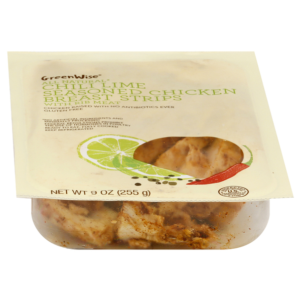 Chili Lime Seasoned Chicken Breast Strips with Rib Meat, Chili Lime