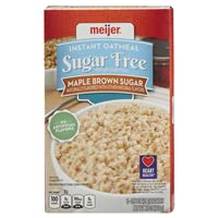 Meijer, Sugar Free Instant Oatmeal, Maple Brown Sugar, Maple Brown Sugar