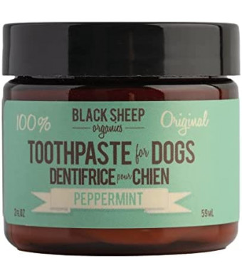 Black Sheep Organics Peppermint Natural Dog Toothpaste-Limited Ingredients With Coconut Oil For Dogs-Non Toxic Fresh Breath And Prevent Tartar