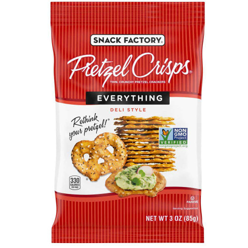 Everything Deli Style Thin, Crunchy Pretzel Crackers, Everything