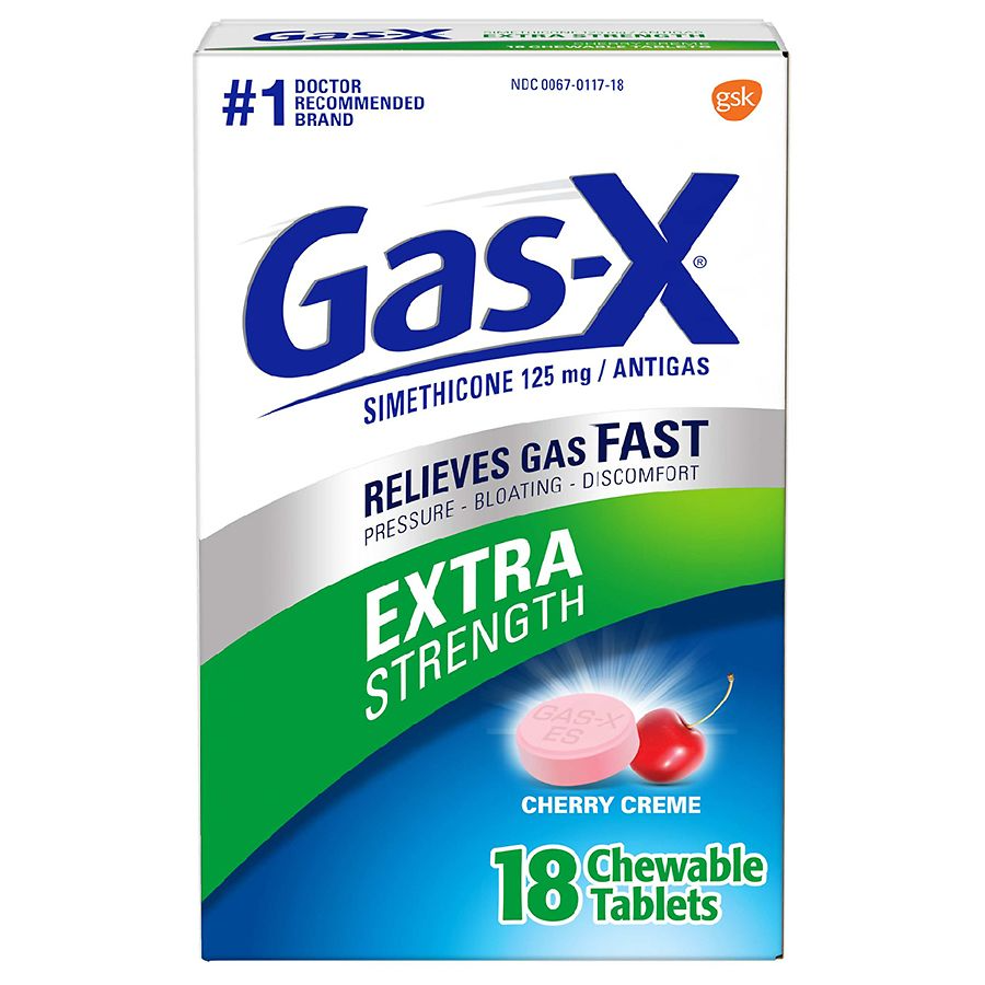 Gas-X - Chewable Tablets - Extra Strength - Cherry Creme - 18 Ct