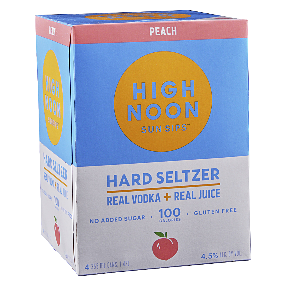 Photo of High Noon Peach Vodka Hard Seltzer Can 4 Pack 355 Ml