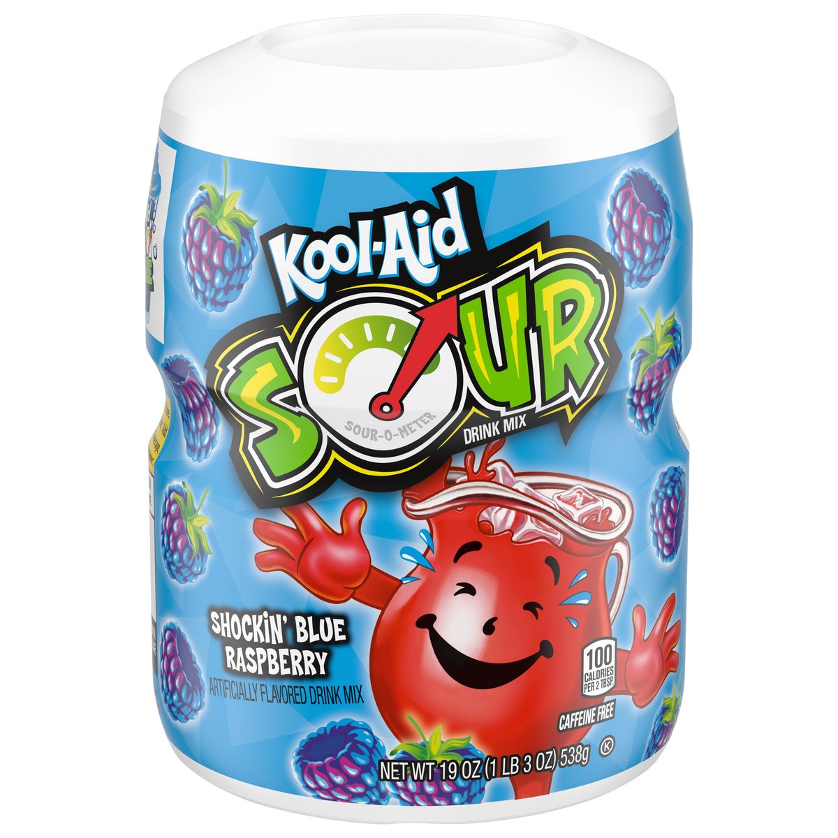 Caffeine Free Shockin' Blue Raspberry Sour Drink Mix, Shockin' Blue Raspberry