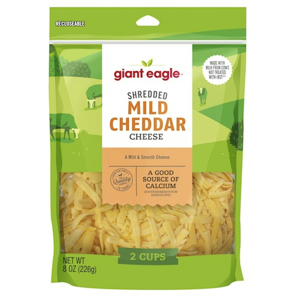 Giant Eagle, Shredded Mild Cheddar Cheese