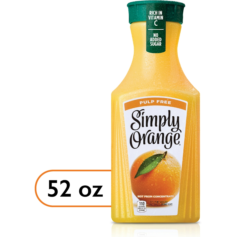 Photo of Simply Orange Pulp Free Juice Bottle, 52 Fl Oz