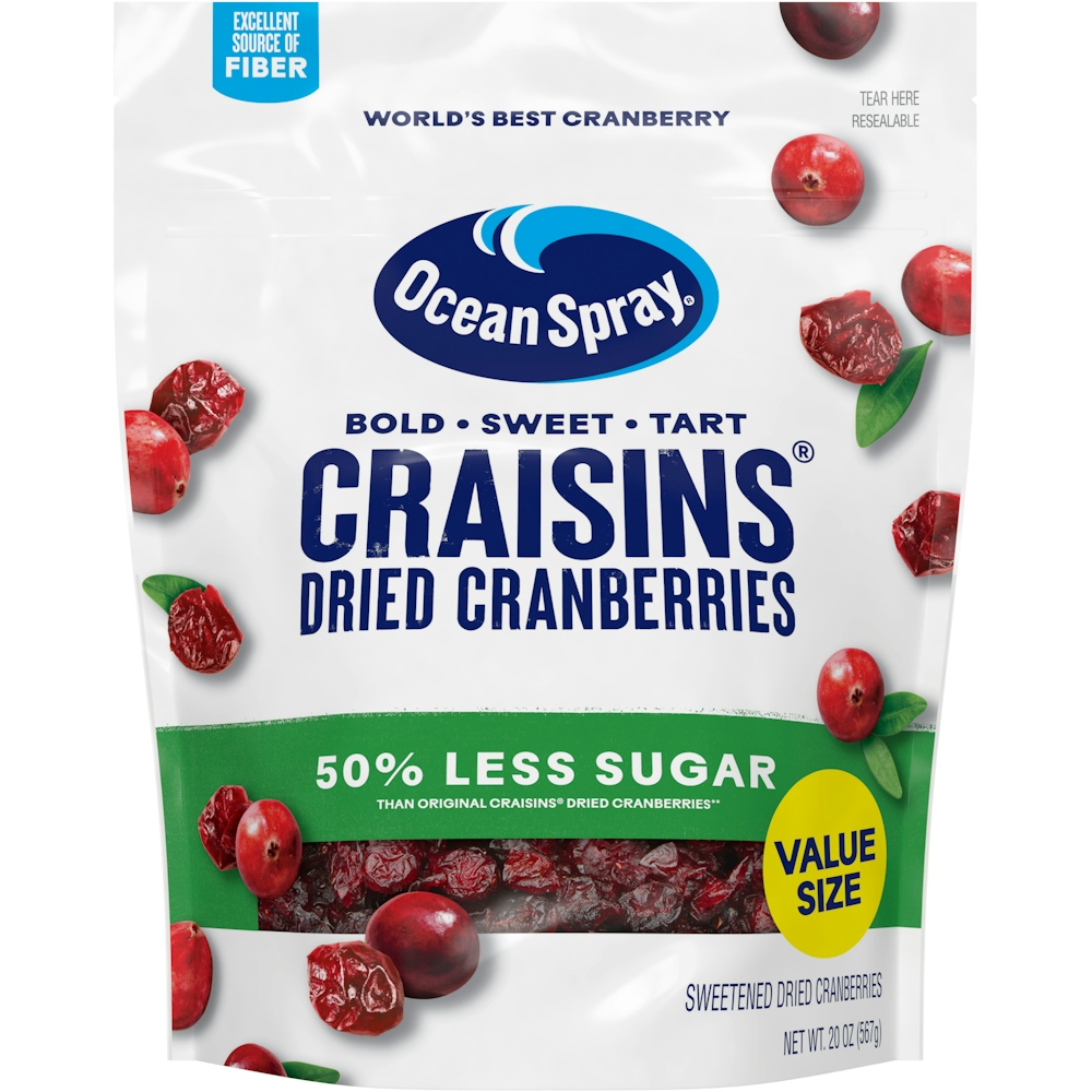 Photo of Ocean Spray Craisins 50% Less Sugar Dried Cranberries Value Pack