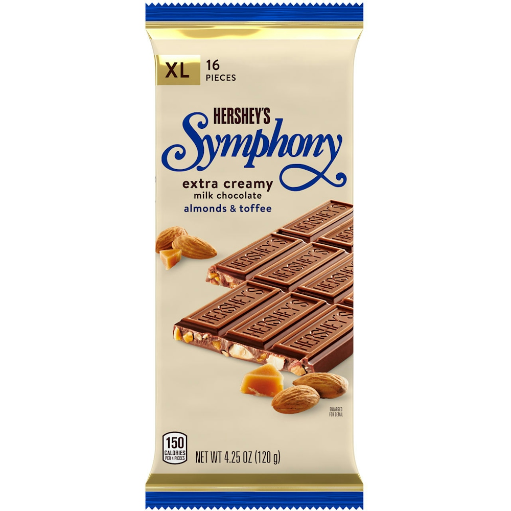 Photo of Hershey's XL Symphony Extra Creamy Milk Chocolate Bar With Almonds & Toffee