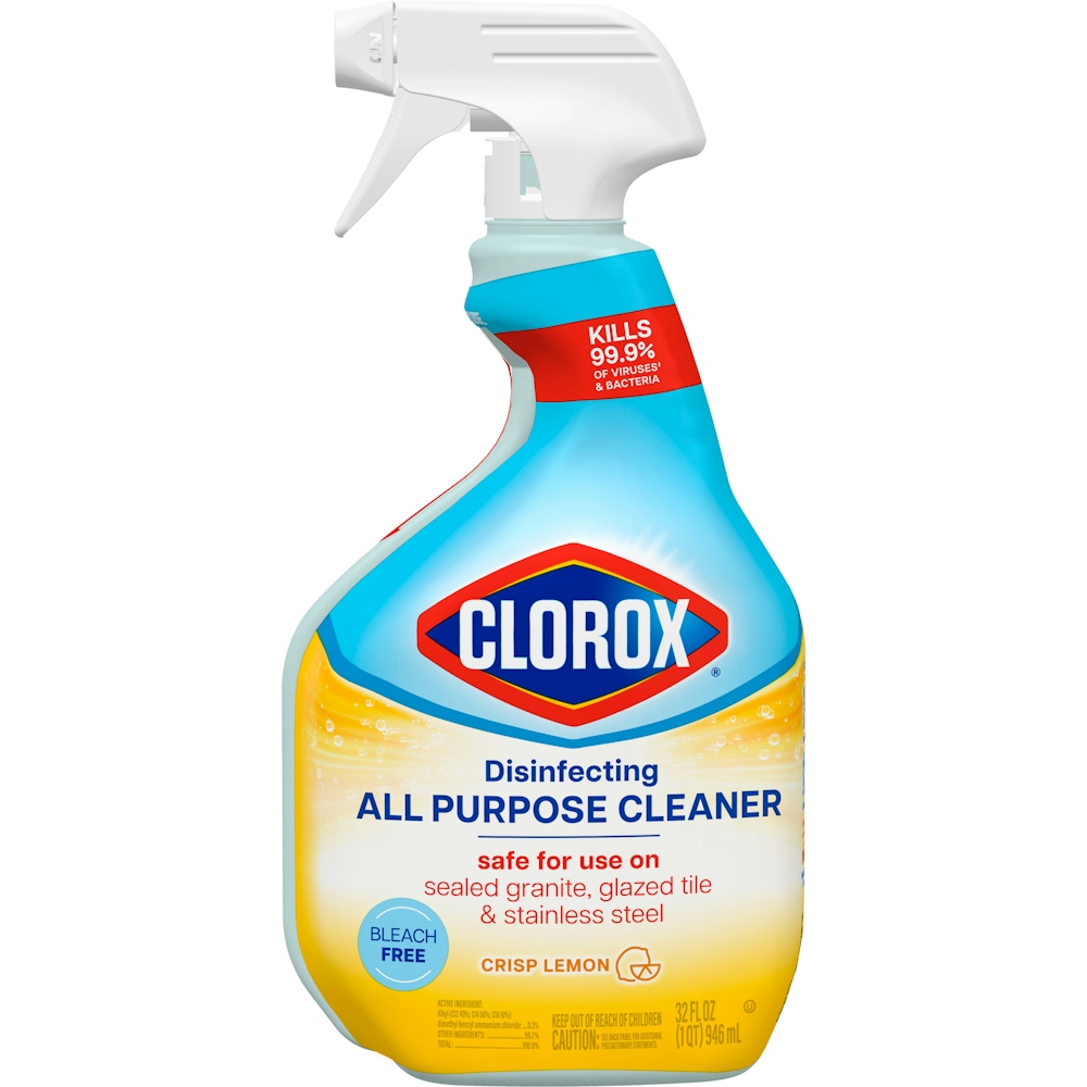 Clorox Disinfecting Crisp Lemon Bleach Free All Purpose Cleaner, 32 Fl Oz