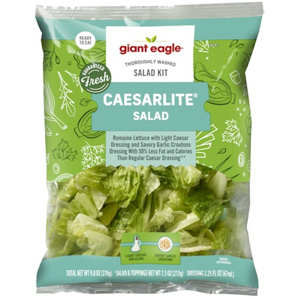 Caesarlite Romaine Lettuce with Light Caesar Dressing and Savory Garlic Croutons Salad Kit