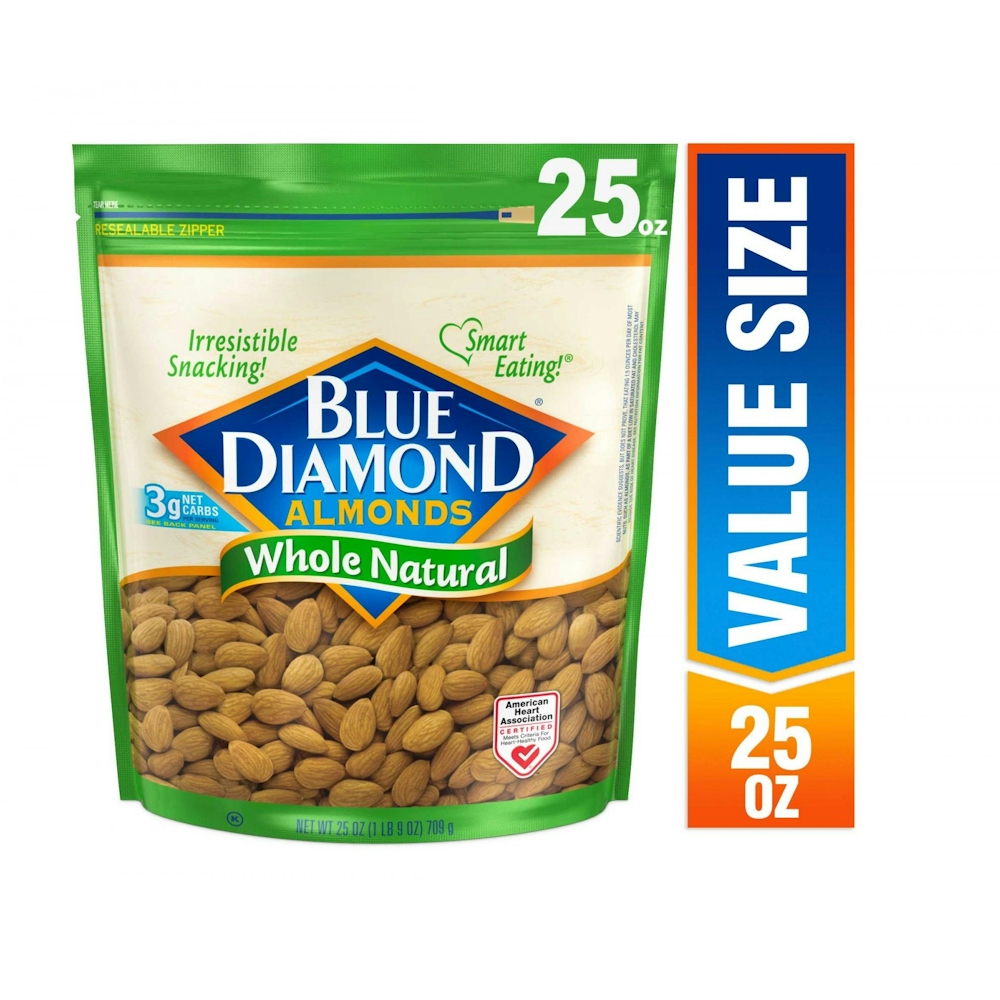 Blue Diamond Almonds, Raw Whole Natural, 25 Ounce