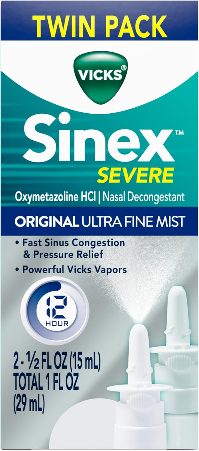 Vicks Sinex 12Hour Decongestant Cold & Allergy Sinus Nasal Spray 0.5oz