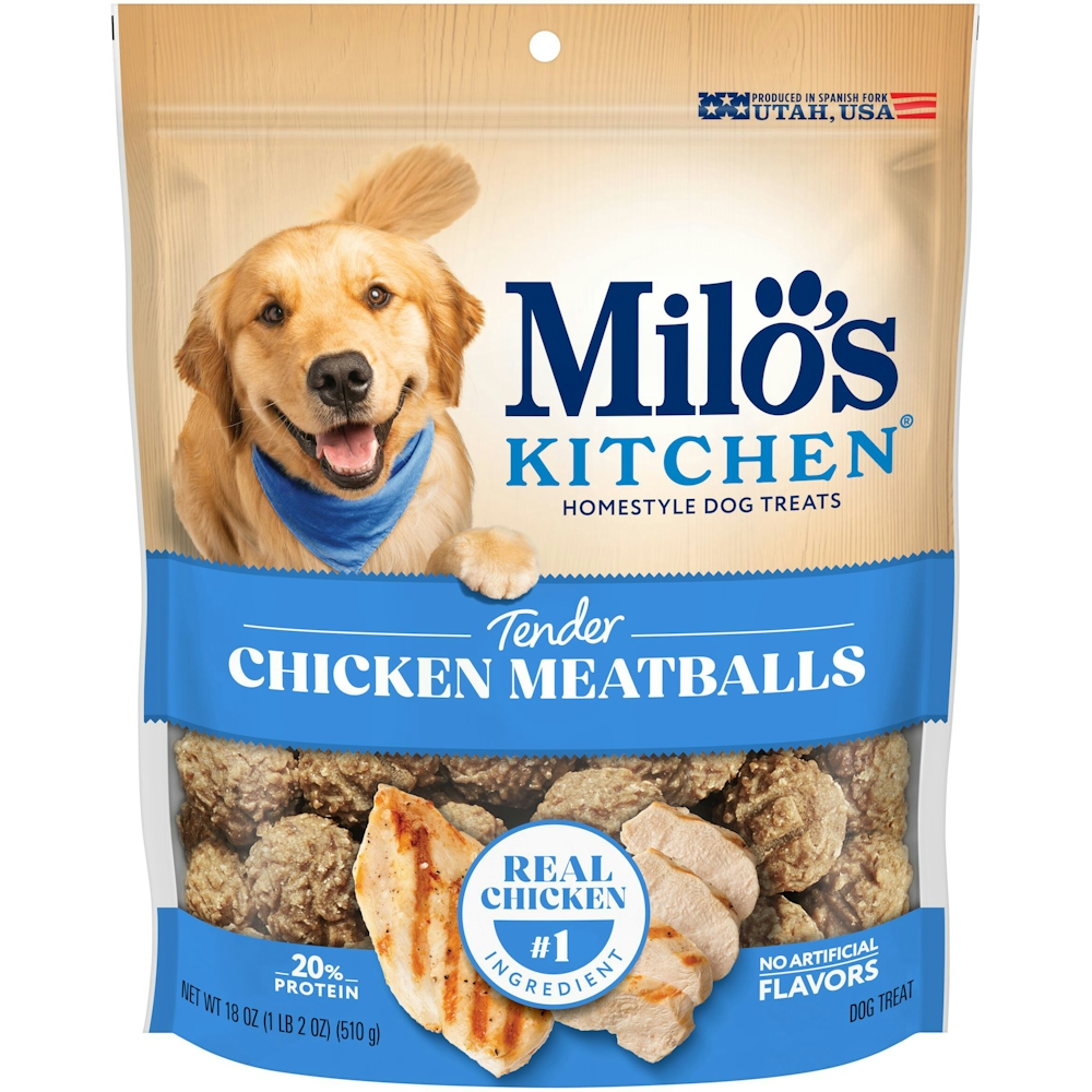 Milo's Kitchen Chicken Meatballs Chewy Dog Treats - 18oz