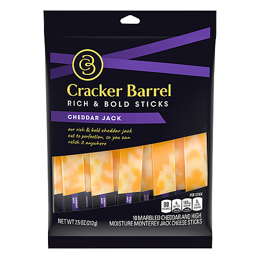Photo of Cracker Barrel Cheese Sticks, Cheddar Jack, High Moisture