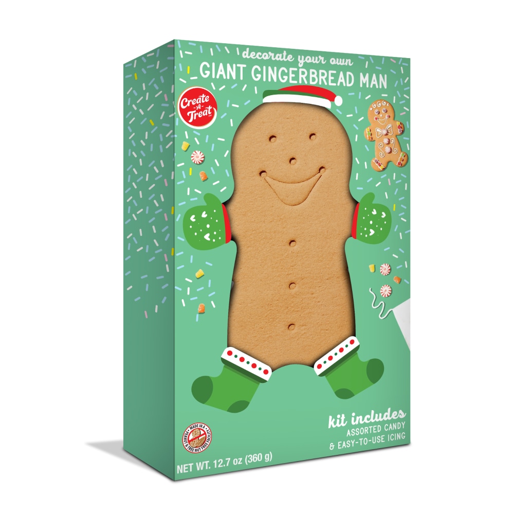 Gingerbread Giant Man Assorted Candy Cookie, Gingerbread