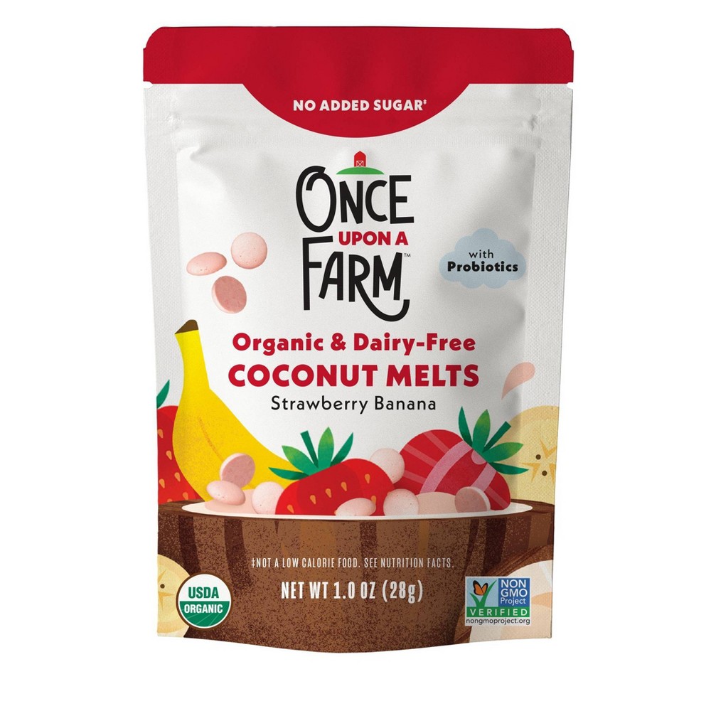 Once Upon a Farm Organic Dairy Free Coconut Melts - Strawberry Banana