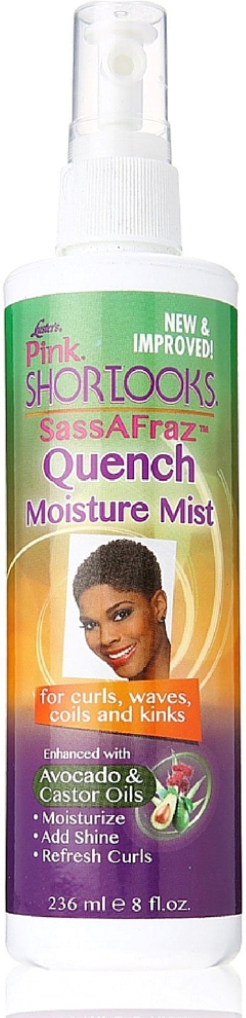 Photo of Luster's Pink Short Looks Sassafrazz Quench Moisture Mist 8 Oz