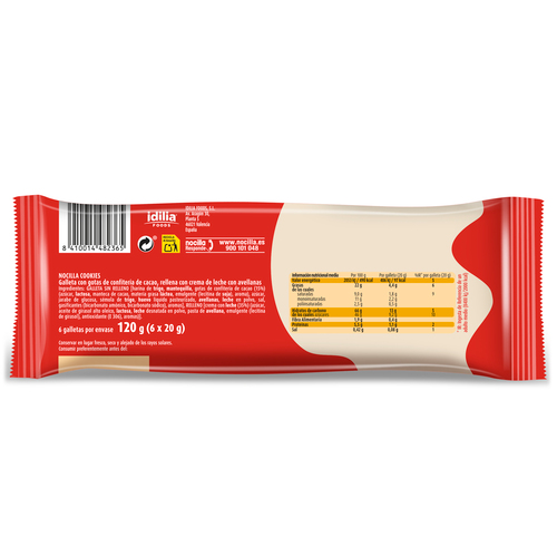 COOKIES NOCILLA BLANCA 120 GR 6 UN