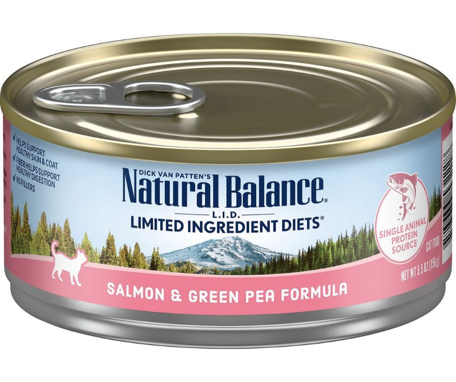 Natural Balance Pet Foods Limited Ingredient Canned Cat Food Salmon & Green Pea 5.5oz