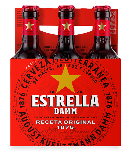 CERVEZA ESTRELLA DAMM BOT.33 CL.(CESTA)