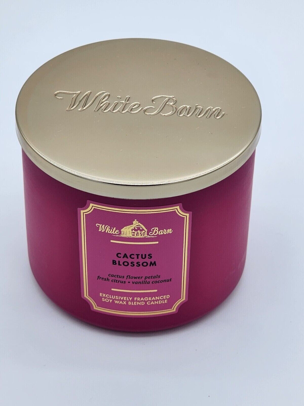 Bath And Body Works White Barn Cactus Blossom, 3 Wick Candle