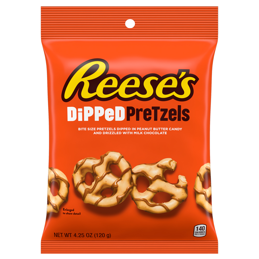 Photo of Reese's Milk Chocolate Peanut Butter Dipped Pretzels Bag, 4.25 Oz