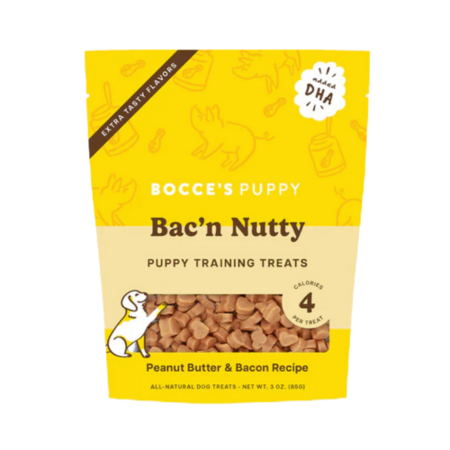 Bocce's Bakery Dog Puppy Training Bites Bac'n Nutty 3Oz