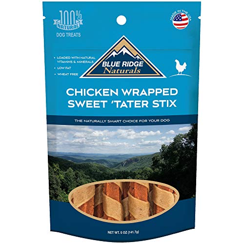 Blue Ridge Naturals Chicken Wrapped Sweet Potato Stix Dog Treats, 5 Oz