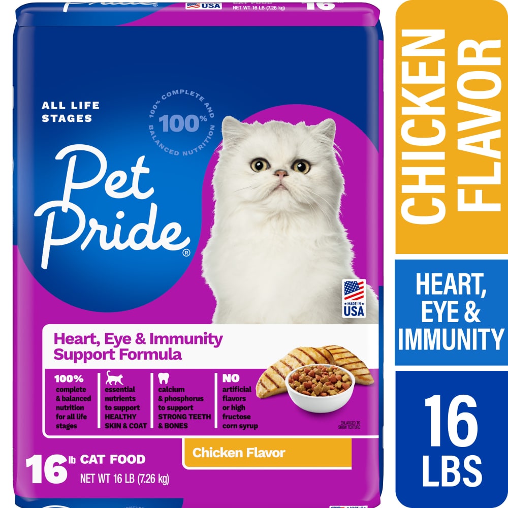 Pet Pride Chicken Flavor Heart Eye & Immunity Support Formula Dry Cat Food