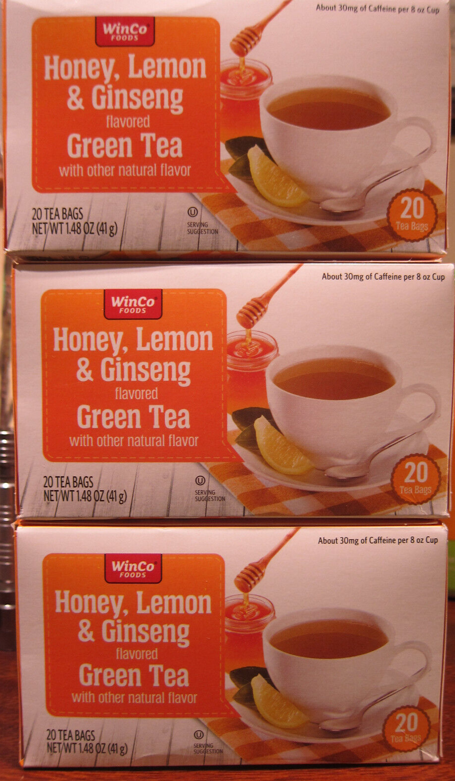 Honey, Lemon and Ginseng Flavored Green Tea