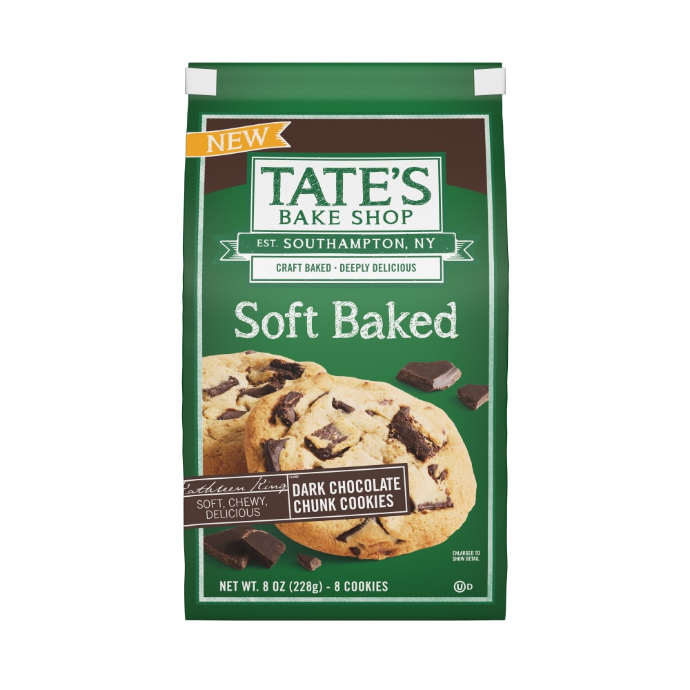 Tate's Bake Shop Soft Baked Cookies, Dark Chocolate Chunk, 8 Oz
