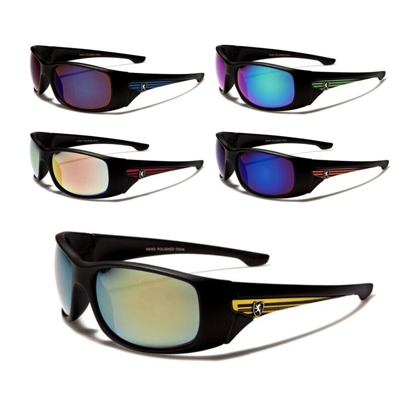 Photo of Dxtreme KHAN Sunglasses Mirror Lenses Wrap Around Plastic Frames Sport Baseball Golf Men