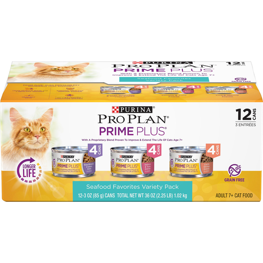 Pro Plan PRIME PLUS Cat Food, Variety Pack, Wet, Senior