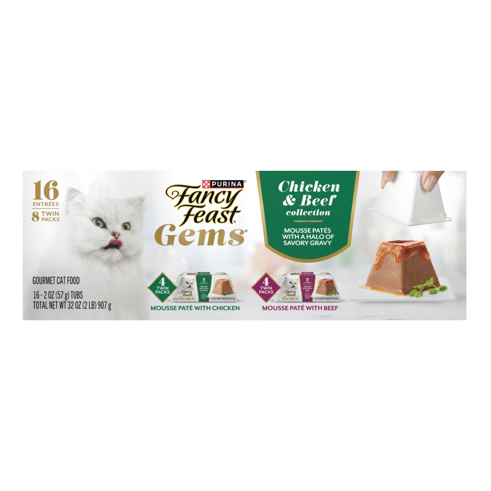 Fancy Feast Purina Gourmet Chicken & Beef Cat Food Twin Pack