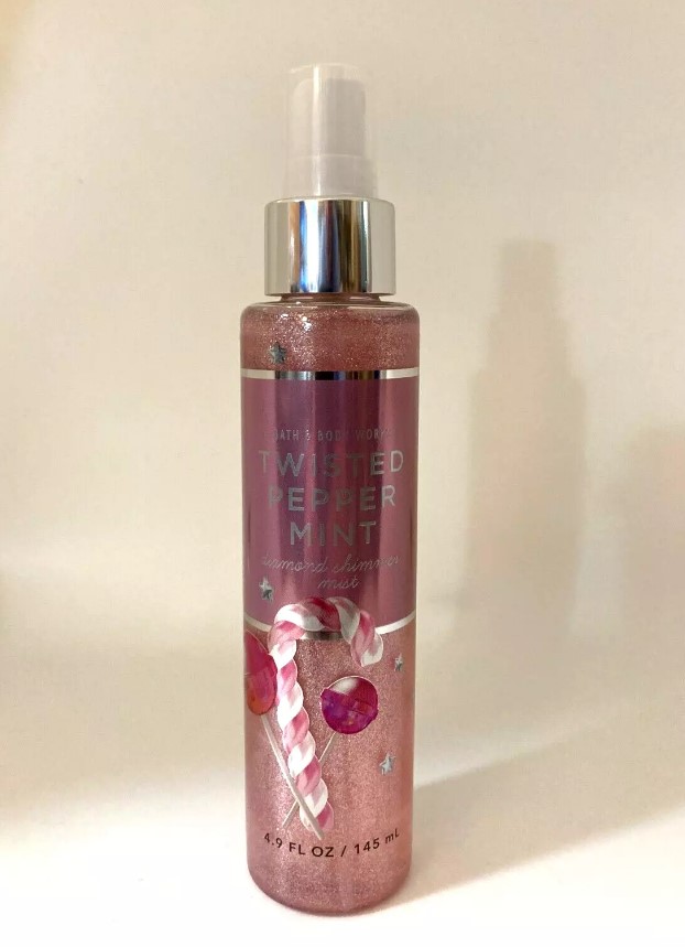 Bath And Body Works Twisted Peppermint Diamond Shimmer Mist 4.9 Fl Oz
