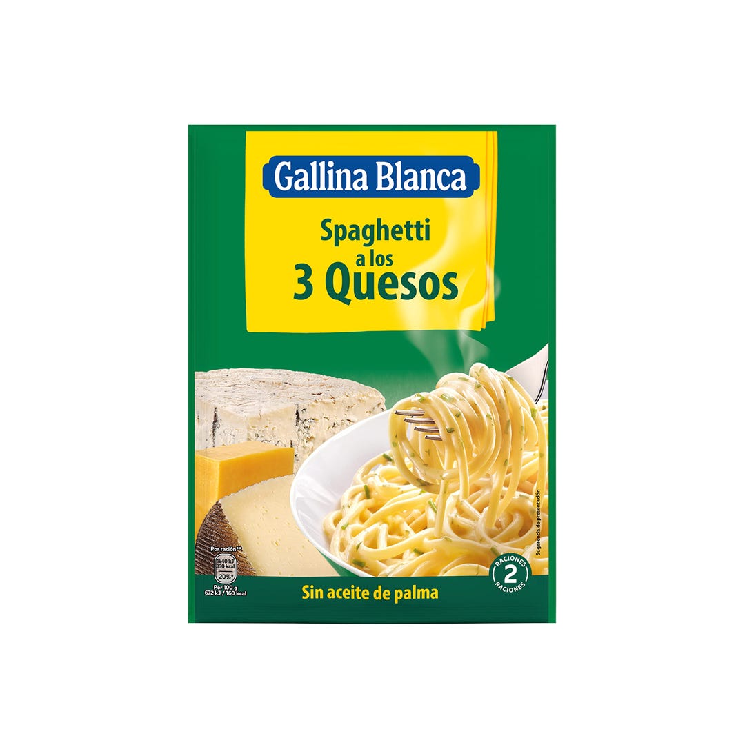 IDEAS AL PLATO SPAGUETTI 3 QUESOS GB