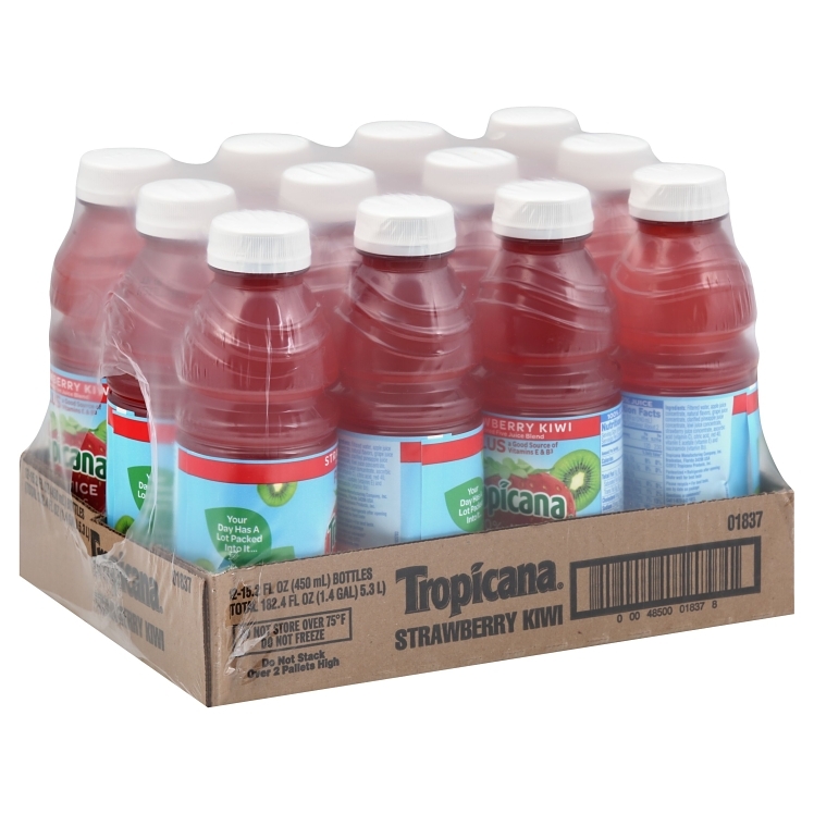 Tropicana Strawberry Kiwi 100% Juice 15.2 Fluid Ounce Plastic Bottle
