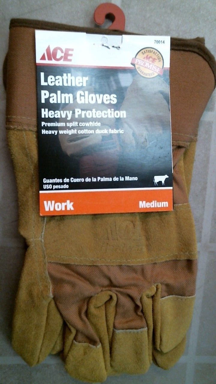 Photo of Ace Premium Split Cowhide Leather Palm Gloves, Medium