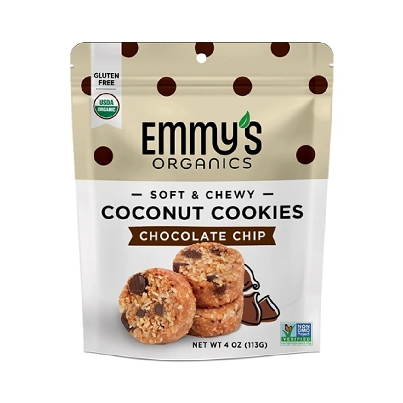 Emmy's Organics S Organic Chocolate Chip Coconut Cookies, 4 Oz