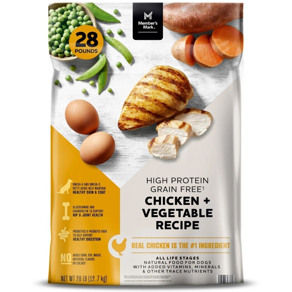 Member's Mark High Protein Grain Free Chicken + Veg Recipe Dry Dog Food (28 Lbs)