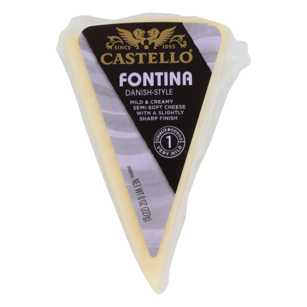 Fontina Danish-Style Mild & Creamy Semi-Soft Cheese with a Slightly Sharp Finish, Fontina