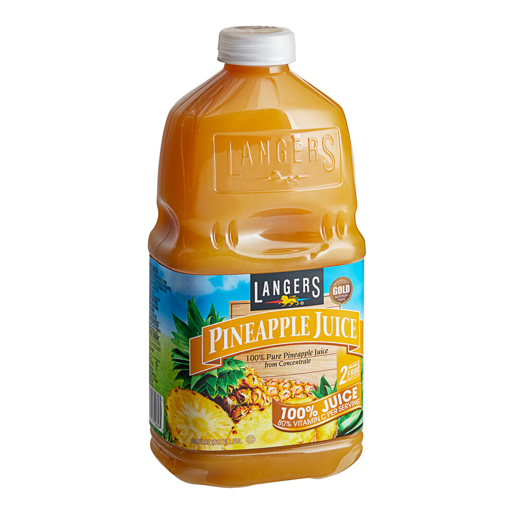 Langers 100% Juice, No Sugar Added, Pineapple 64 Fl Oz