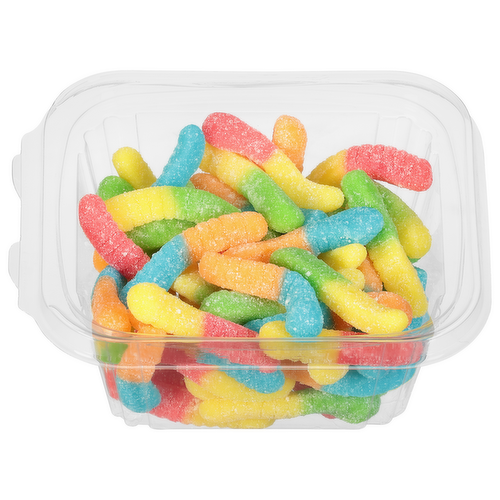Sour Mini Neon Gummy Worms Candy, Sour Mini Neon Gummy Worms