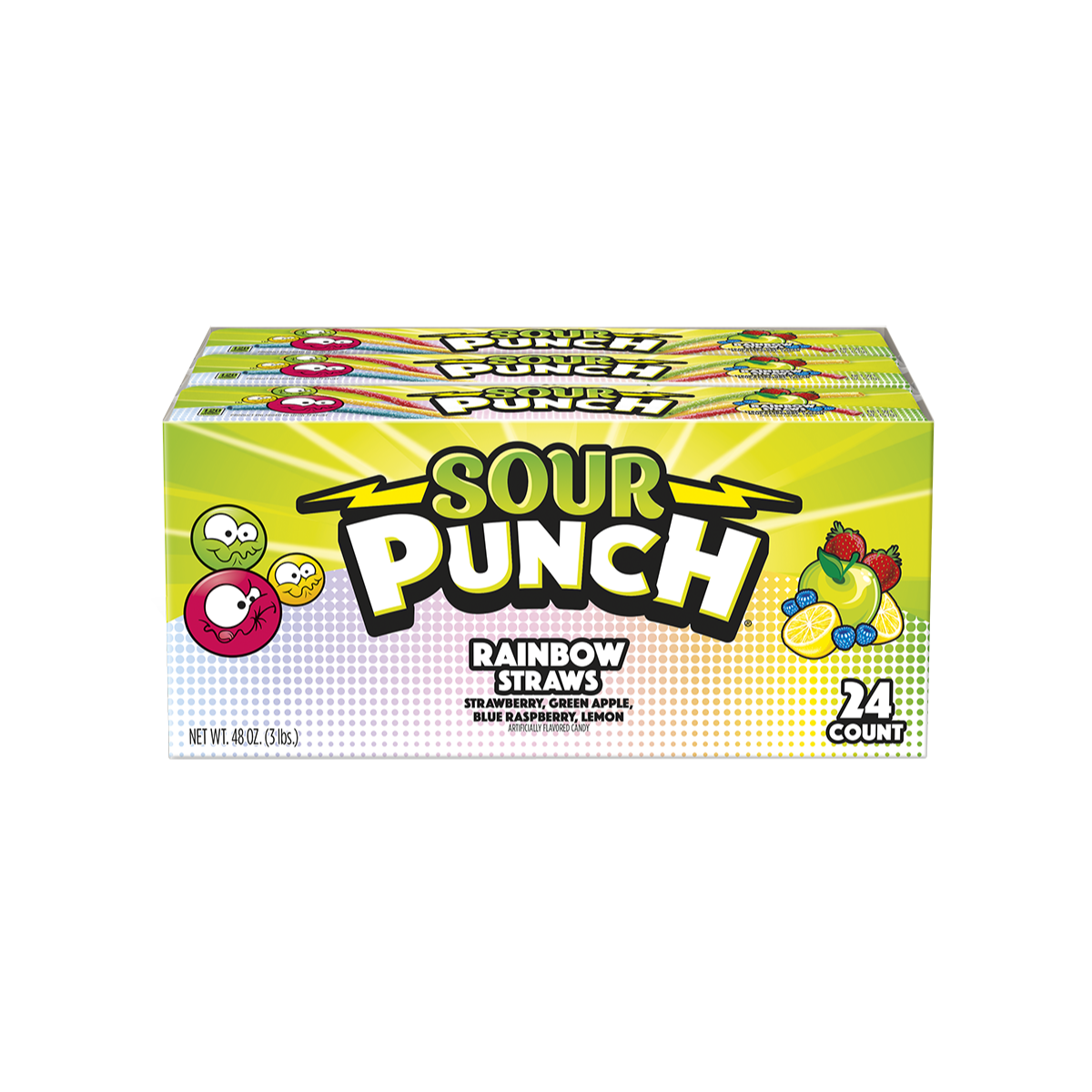 Sour Punch Candy, Rainbow Straws