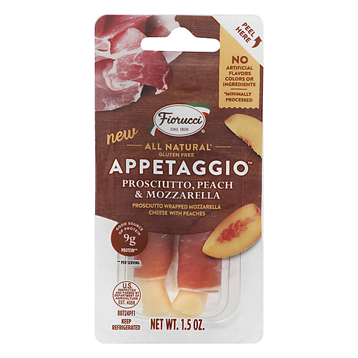 Prosciutto Wrapped Mozzarella Cheese with Peaches Appetaggio, Prosciutto, Peach & Mozzarella