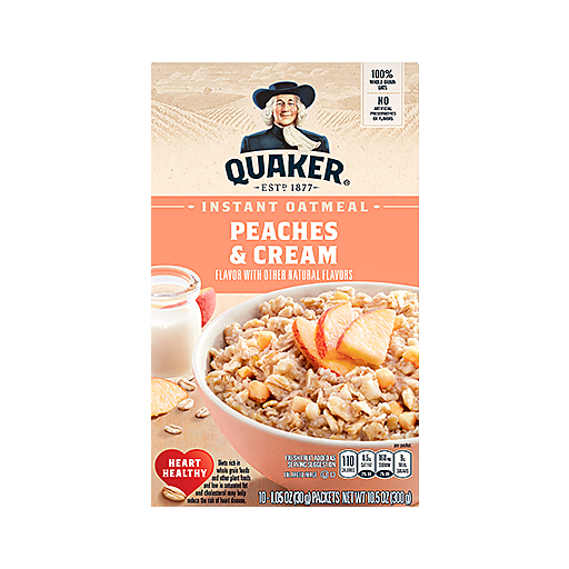 Photo of Quaker Instant Oatmeal, Peaches & Cream, 10 Pack