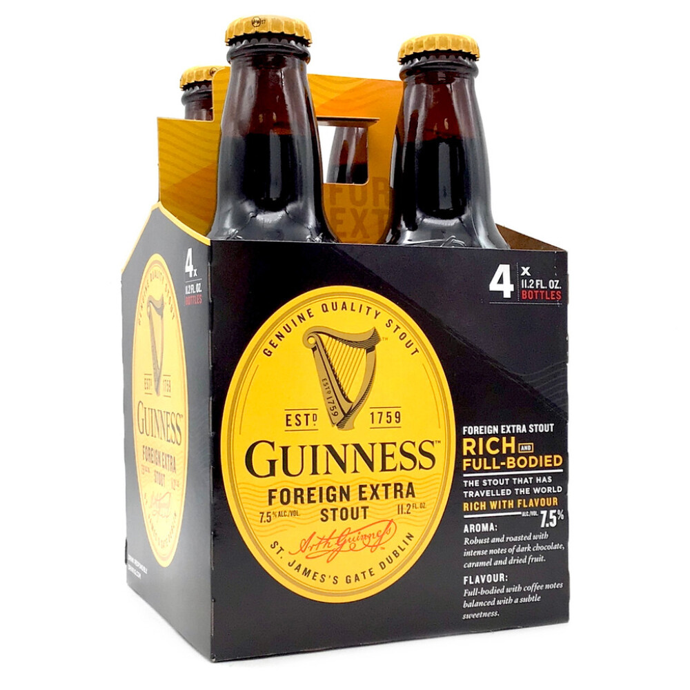 Guinness Foreign Extra Stout Beer - 4pk/11.2 Fl Oz Bottles — UPC ...